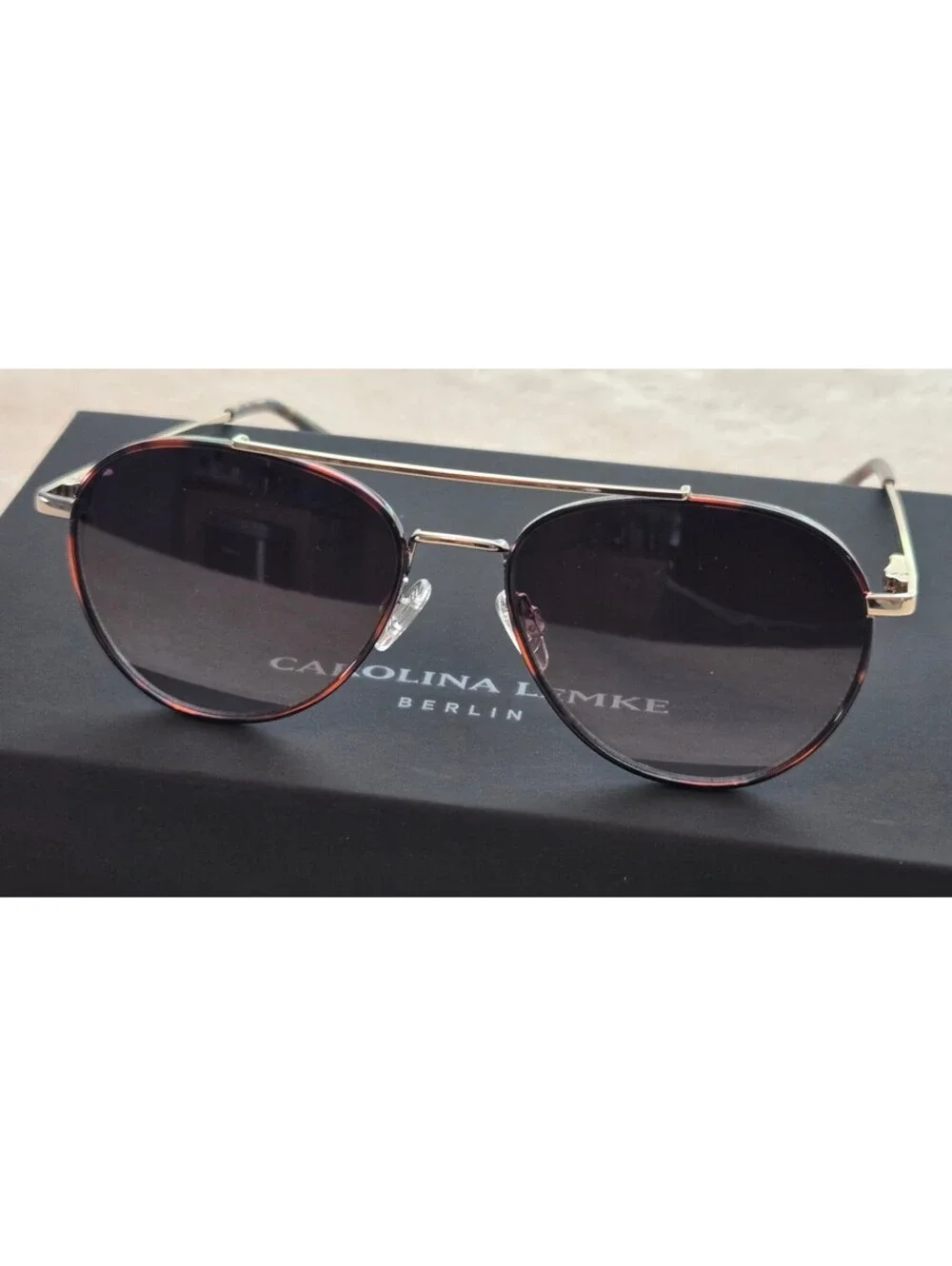 NEW Carolina Lemke CL3115-4 Sunglasses – Demi/Gold – Size 56-17-145